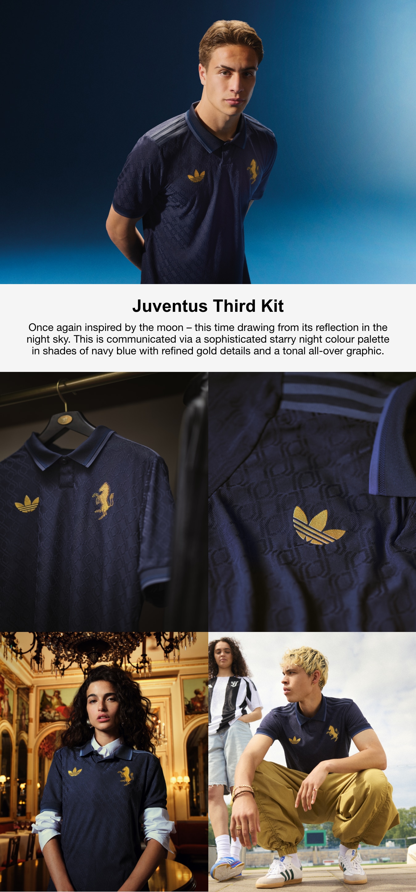 adidas JUVENTUS 3rdユニフォームLネイビー Juventus adidas Third Shirt 2024-25